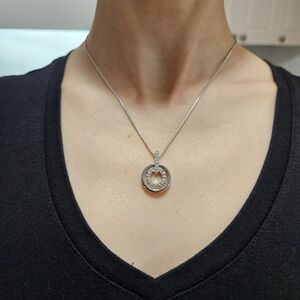 Swarovski Double Circle Crystal Pendant Necklace